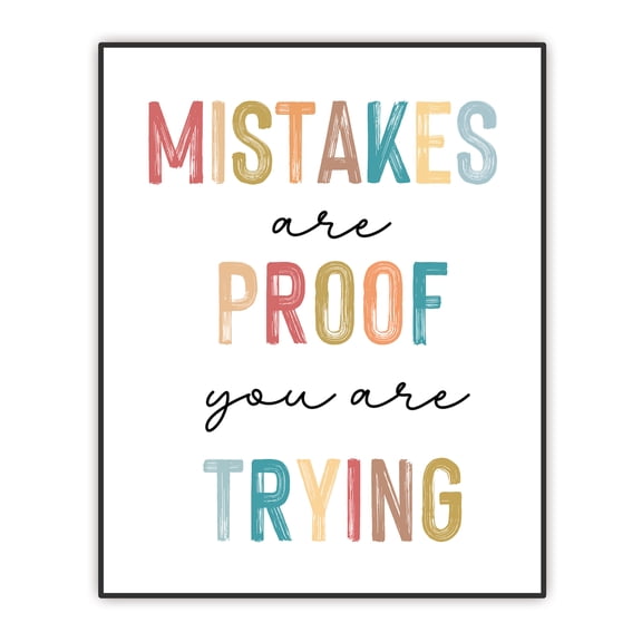 Mistakes Are Proof That You Are Trying, Growth Mindset, Boho Classroom Decor, Therapy Office Decor, Homeschool Classroom Poster, Motivational Quote Art Print, Unframed 8"x10"