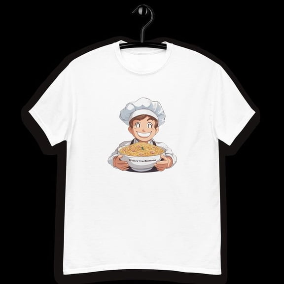 Mister C1ArB1Onara UniS1ex Heavy Cotton T- S1Hirt _ M1en's and woM1en's gift _ Graphic T1EE _ Cooking and food Illustration