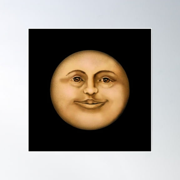 Mister Moon Man In The Moon Full Moon Poster Wall Art, Modern Wall Decor, 24x24 UNFRAMED