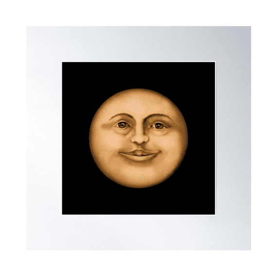 Mister Moon Man In The Moon Full Moon Poster Wall Art Modern Wall Decor