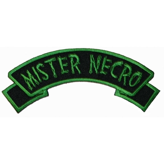 Mister Necro Name Tag Zombie Horror Kreepsville Embroidered Iron On Applique Patch