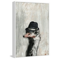 Mister Ostrich Floater Framed Painting Print on Canvas