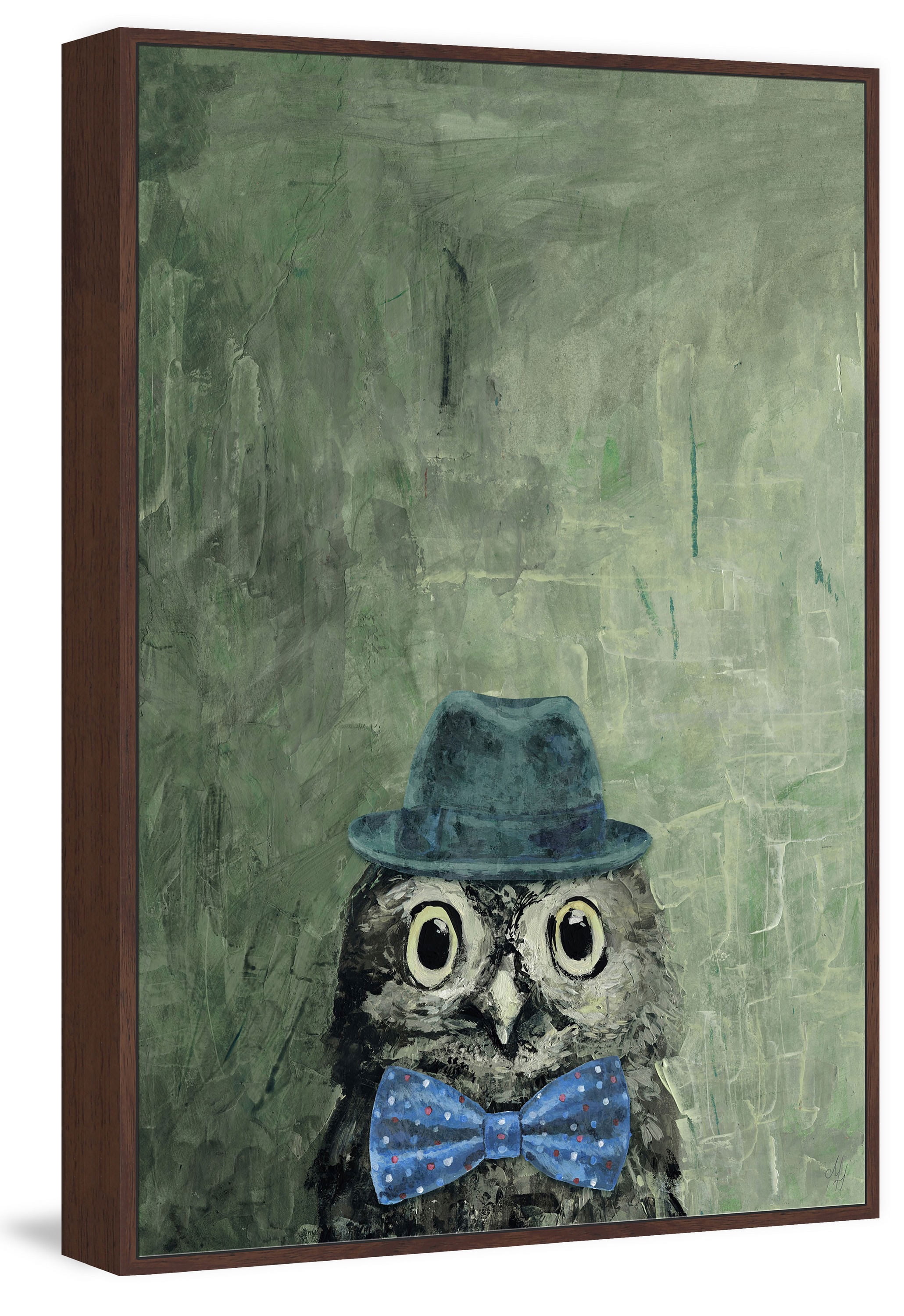 Mister Owly Floater Framed Painting Print on Canvas
