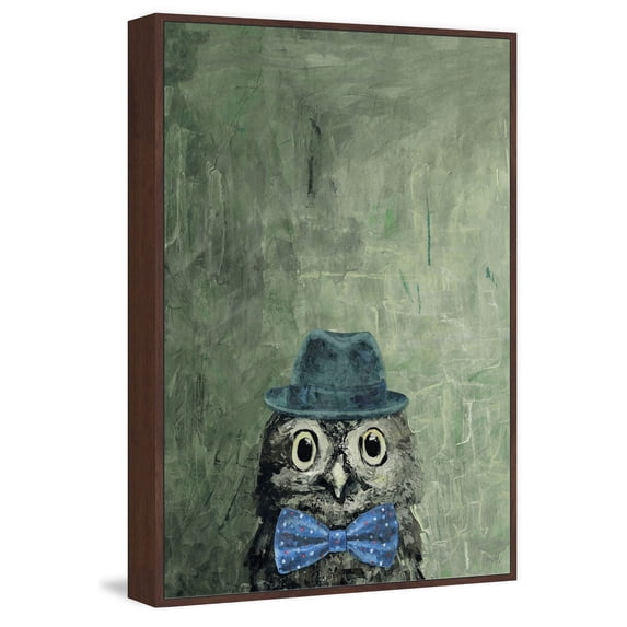Mister Owly Floater Framed Painting Print on Canvas