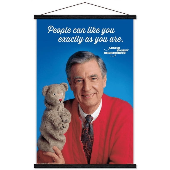 Mister Rogers - As You Are Wall Poster with Wooden Magnetic Frame, 22.375" x 34"