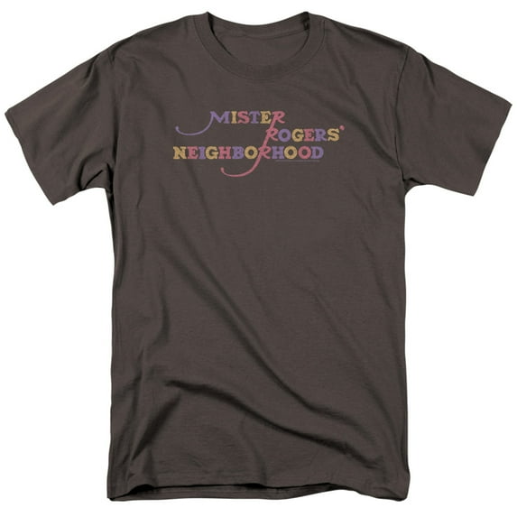 Mister Rogers Colorful Logo Adult 18/1 T-Shirt Charcoal
