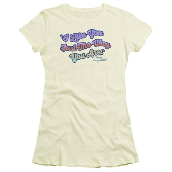 Mister Rogers Just They Way You Are Junior Women's T-Shirt Sheer Cream
