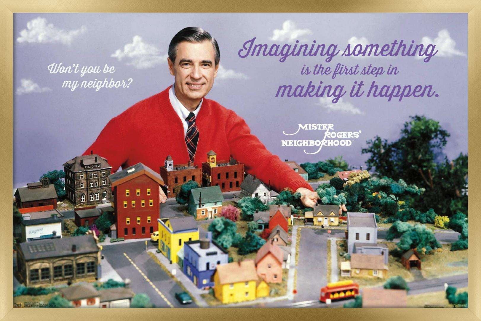Mister Rogers - Neighborhood Wall Poster, 14.725" x 22.375", Framed