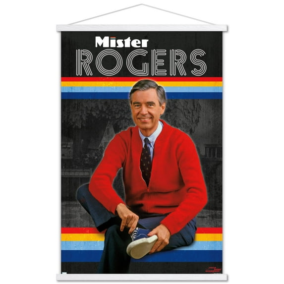 Mister Rogers - Retro Wall Poster with Wooden Magnetic Frame, 22.375" x 34"