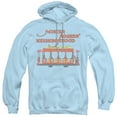 thumbnail image 1 of Mister Rogers Trolly Adult Pullover Hoodie Sweatshirt Light Blue, 1 of 1