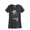 thumbnail image 1 of Mister Snowman Women's Fashion Relaxed T-Shirt Tee Charcoal Grey Medium, 1 of 3