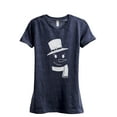 thumbnail image 1 of Mister Snowman Women's Fashion Relaxed T-Shirt Tee Heather Navy Medium, 1 of 3