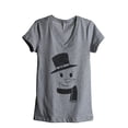 thumbnail image 1 of Mister Snowman Women's Fashion Relaxed V-Neck T-Shirt Tee Heather Grey Medium, 1 of 3