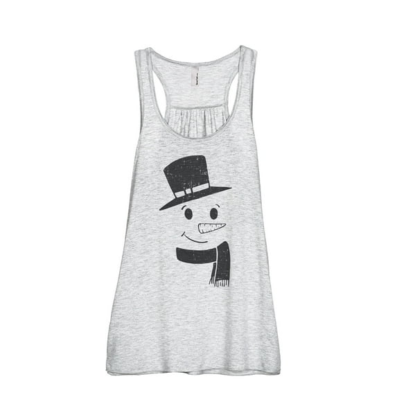 Mister Snowman Women's Fashion Sleeveless Flowy Racerback Workout Yoga Tank Top Sport Grey Medium