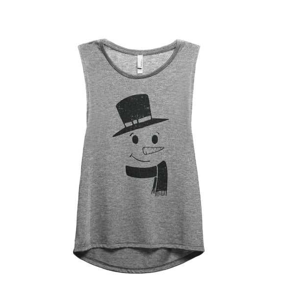 Mister Snowman Women's Fashion Sleeveless Muscle Workout Yoga Tank Top Heather Grey Grey Medium