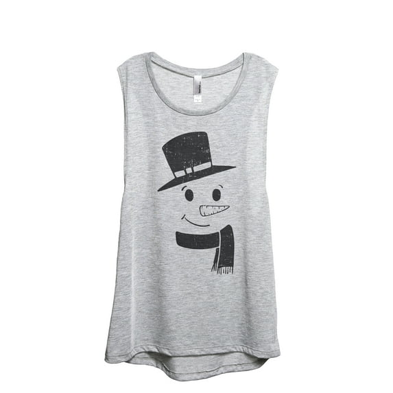 Mister Snowman Women's Fashion Sleeveless Muscle Workout Yoga Tank Top Sport Grey Large