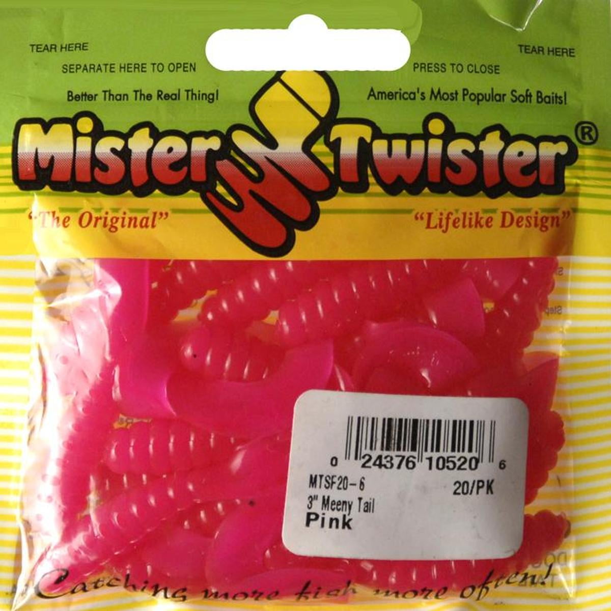 Mister Twister 3-Inch Meenie Lure-Pack of 20 (Pink) Multi-Colored