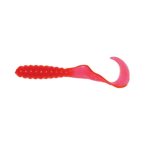 Mister Twister 3" Meeny Tail Grub, Rocket Red, 20 Count
