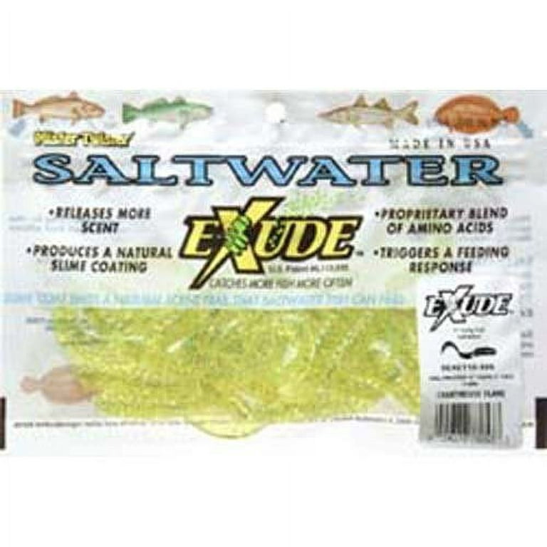 Mister Twister Exude Saltwater Curly Tail Grub Softbait, Chartreuse