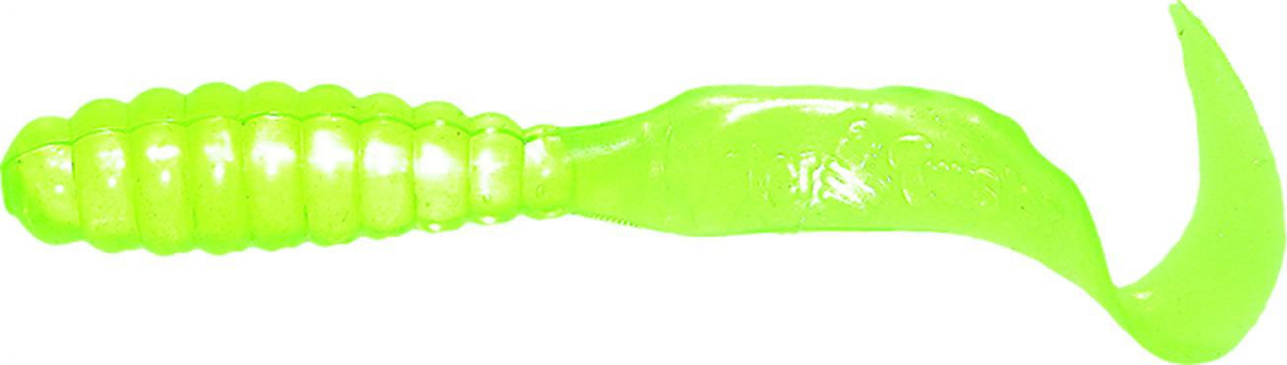 Mister Twister Meany 3 Soft Plastic Grub, Chartreuse Silver