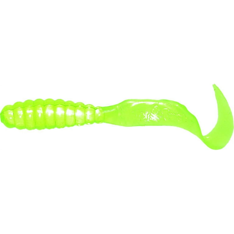 Mister Twister Meeny Curly Tail 3 In. Grub Fishing Lure, Chartreuse, 3/8  Oz., MTSF20-10 