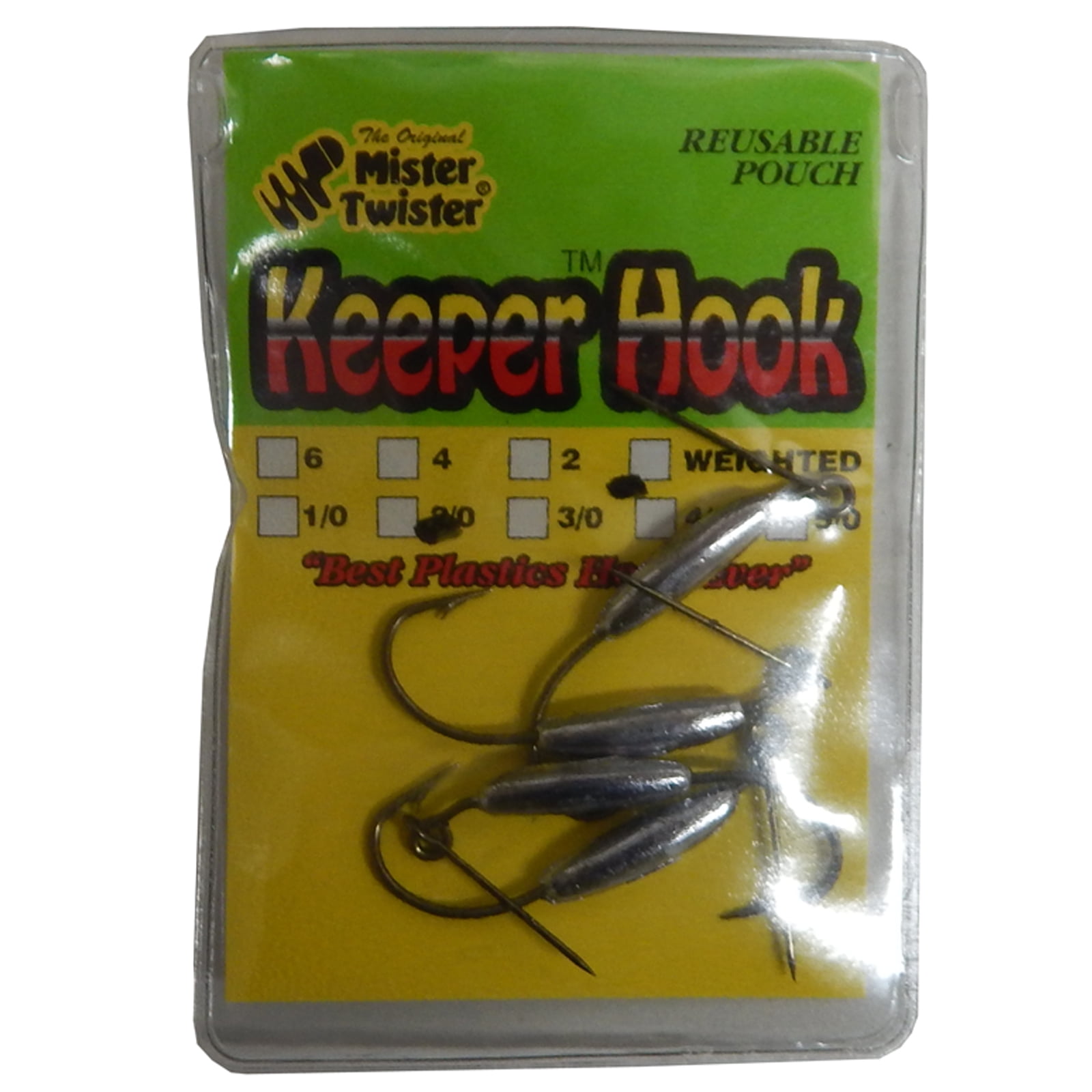 Mister Twister Weighted 2/0 Keeper Hook 1/8 Ounce Pack of 4, WKH18