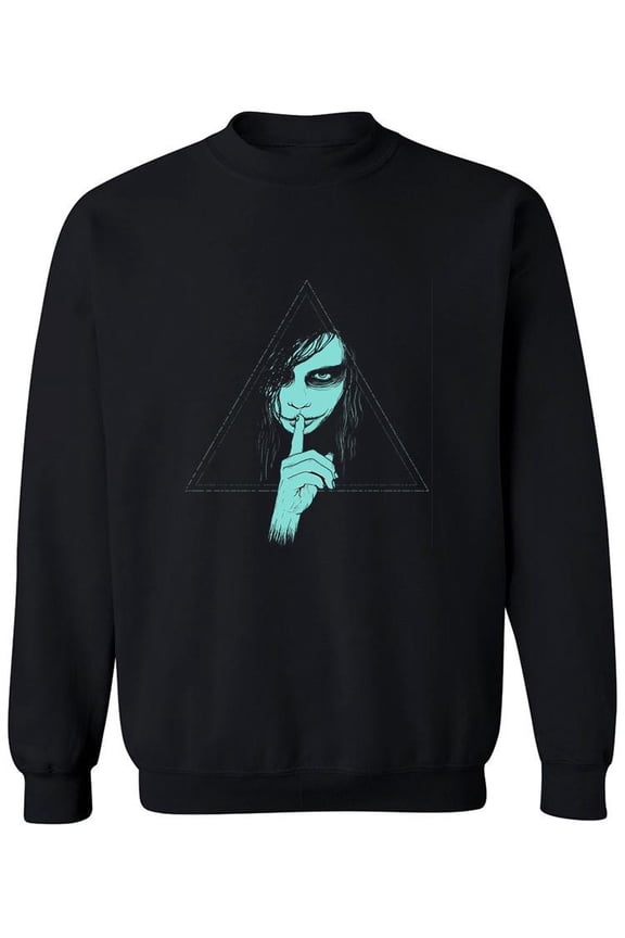 Misterious Girl Design Sweatshirt Men - Men Sweatshirt, Black, 5XL