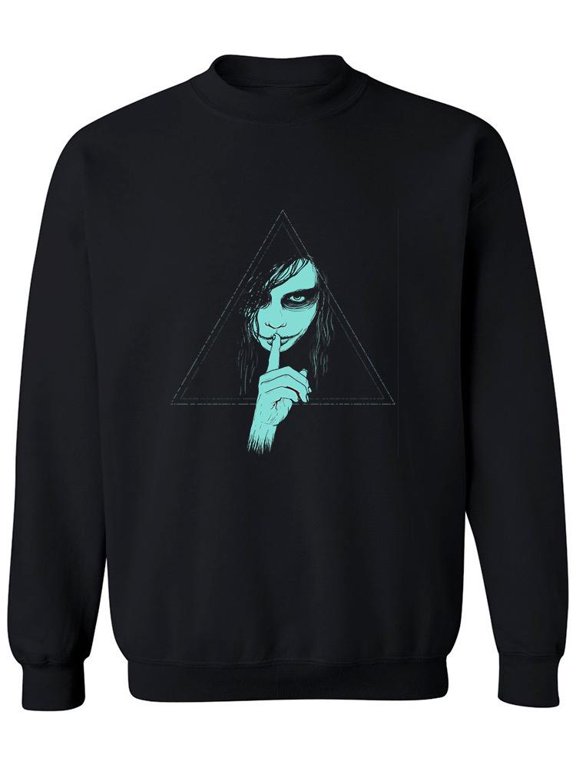 Misterious Girl Design Sweatshirt Men - Men Sweatshirt, Black, 5XL