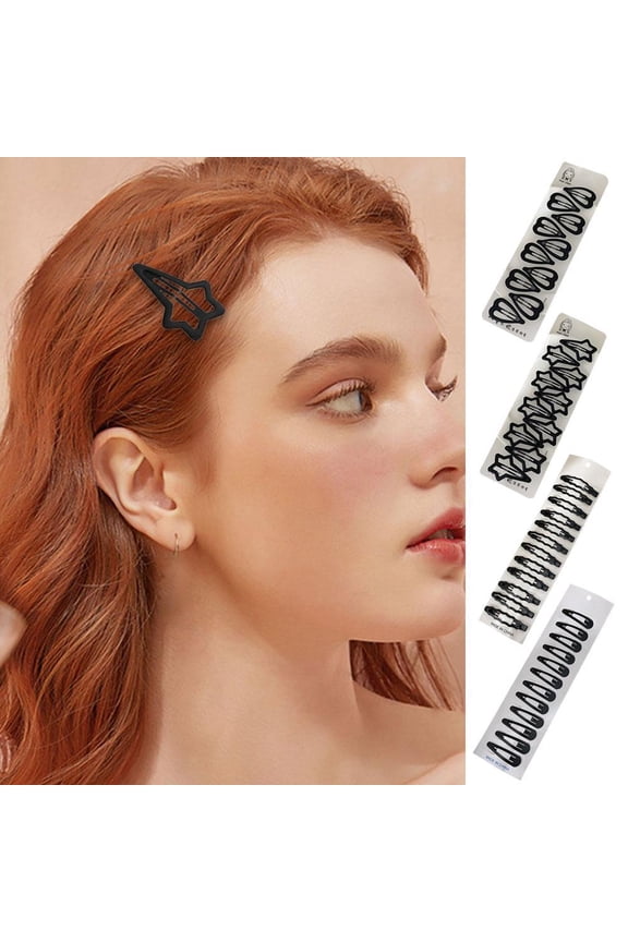 1012 pcs black star hair clips snap grips emo punk party goth Halloween GX