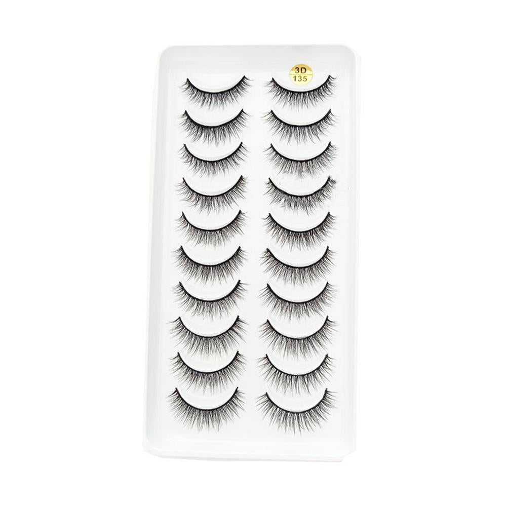 Misterolina 10Pairs Long Cross False Eyelashes Fake Thi Bla Eye Lashes ...