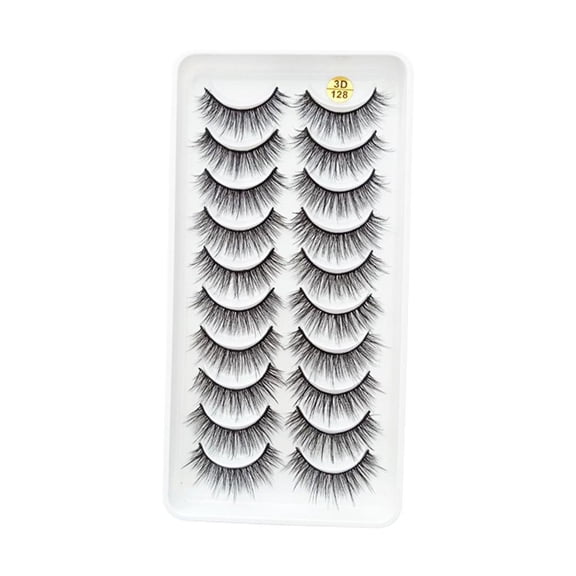 Misterolina 10Pairs Long Cross False Eyelashes Fake Thi Bla Eye Lashes Dense Nice Lot