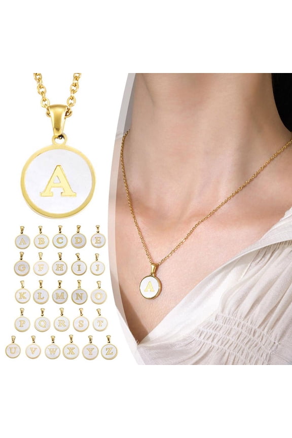 Misterolina 1xMetal AZ 26 English Letters Alphabet Initials Pendant Men Gift Women