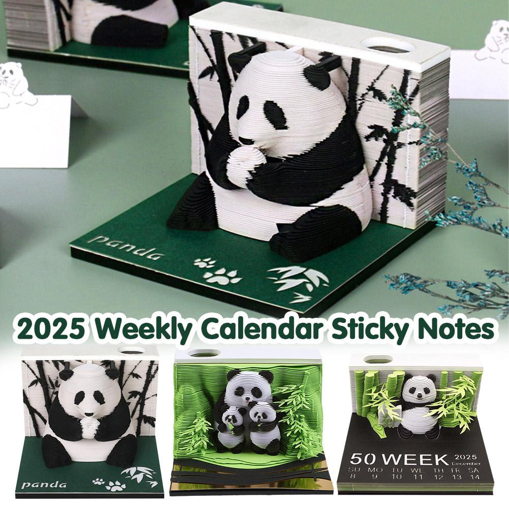 Misterolina 3D Panda Notepad 2025 Weekly Calendar Sticky Notes Creative ...