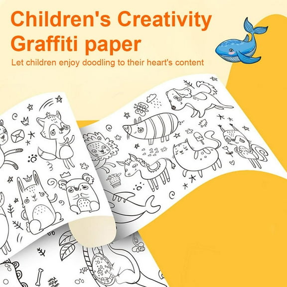Misterolina 412X Childrens Drawing Roll DIY Graffiti Scroll Color Filling Paper Paintin