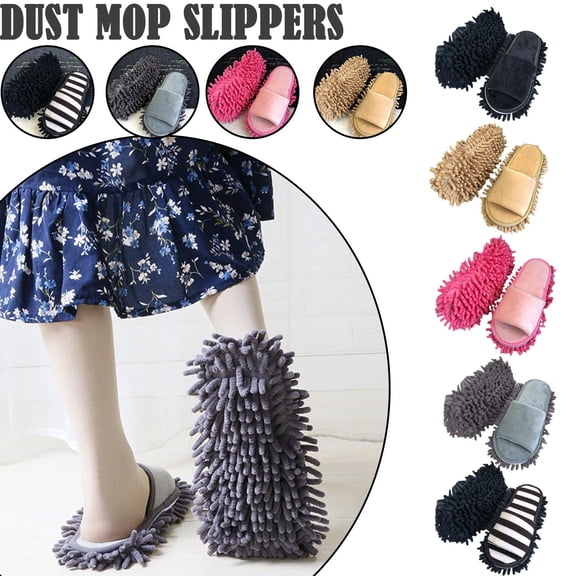 Misterolina A Pair Mop Slippers Lazy Foot Sock Sweeping Floor Faster Cleaning E9