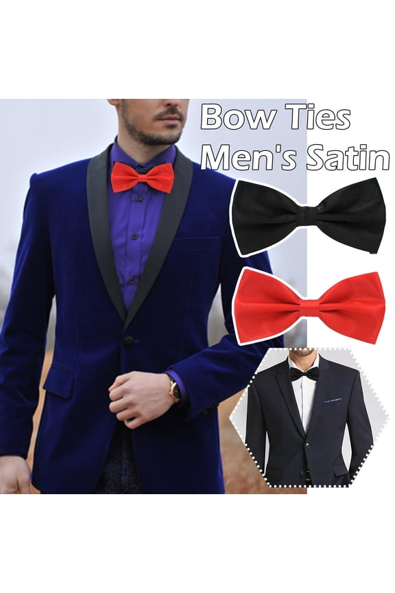 Adjustable Bow Ties Mens Satin Pre Tied Wedding Party Dickie DressParty BEST