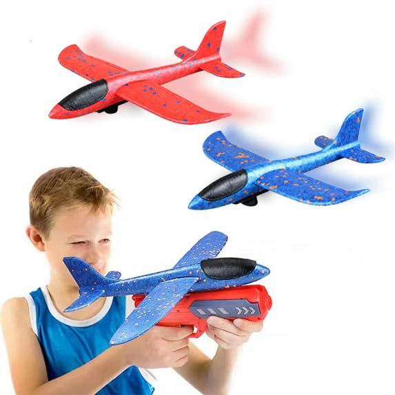 Misterolina Airplane Launcher Toy Foam Throwing Plane with CatapultGun Game For Kids