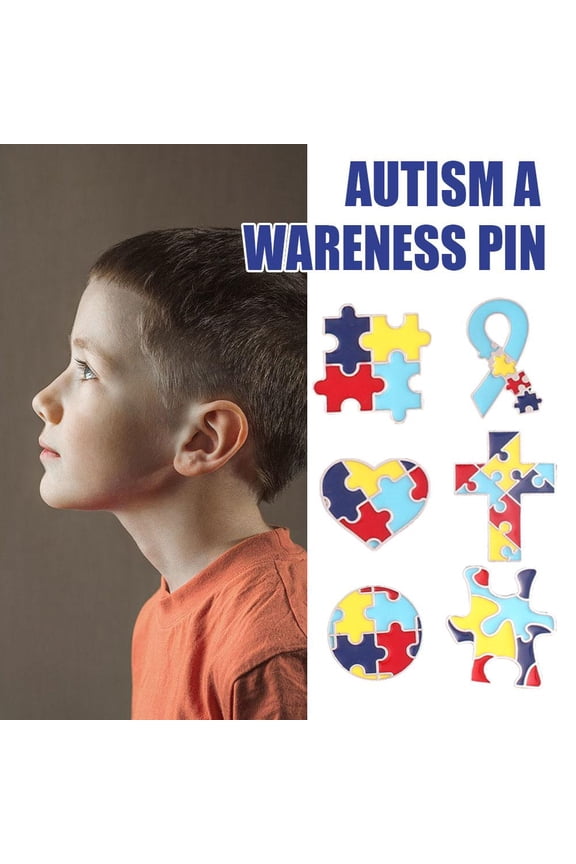 Autism Pin Autism Awareness Shirt PinRainbow Enamel Lapel Pin Heart Puzzle Cross For Clothing Brooches Hats Ribbon Backpa