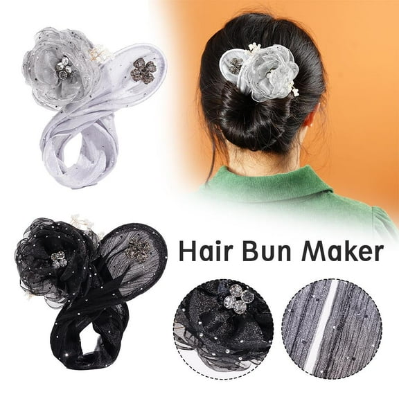 Misterolina Ball Hair Clip Flower Hair Bun Roller Flower Hair Clip Lazy Hair Curler