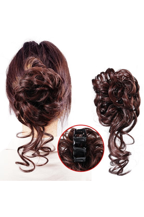Hair Claw Clip Extension Wedding Updo Natural Clip Messy Bun Hair Piec NICE