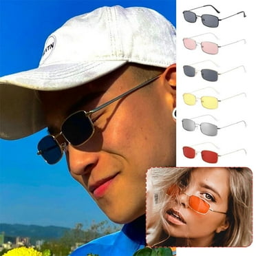 Misterolina IUYQY Retro Rectangle Sunglasses For Women Men 90s Sun Glasses UV400 Frame Cool Protection Square Sunglasses