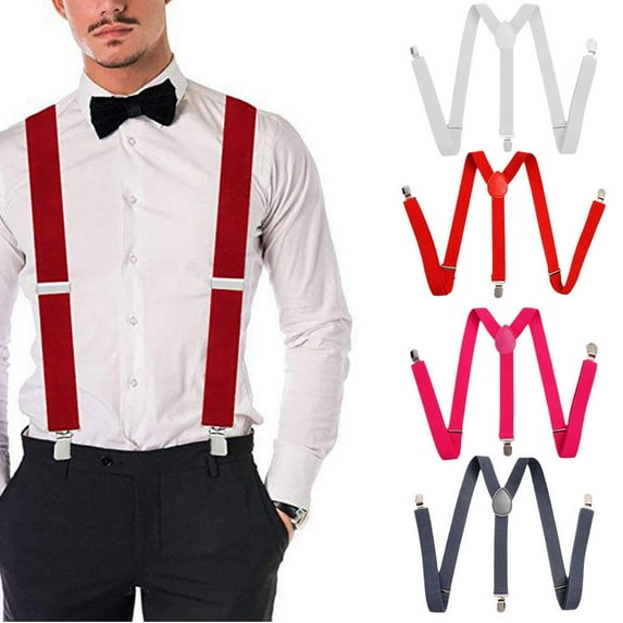 Misterolina MENS WIDE HEAVY DUTY X SHAPE BRACES ELASTIC SUSPENDERS CLIPS TROUSER S N
