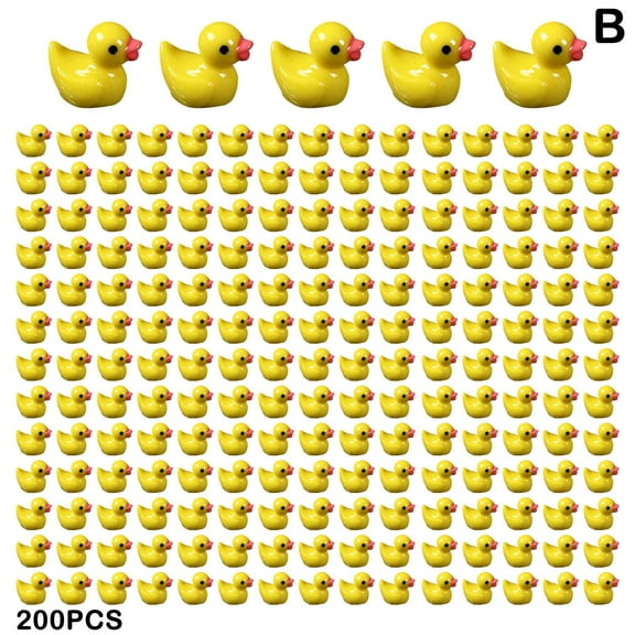 Misterolina Mini Rubber Ducks Miniature Dollhouse Accessories, Yellow, 100 Piece