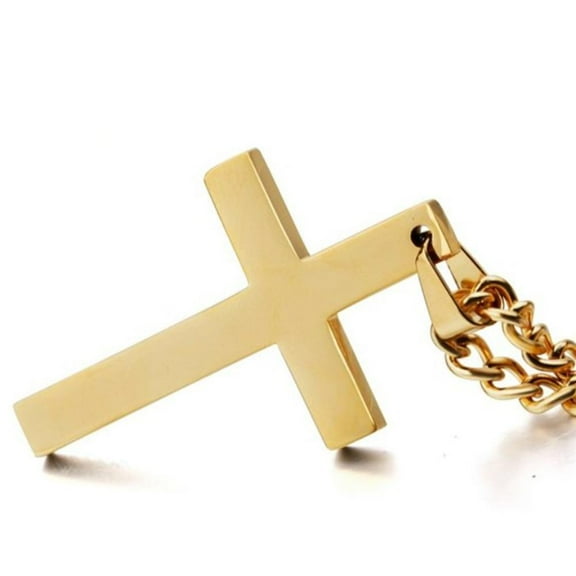 Misterolina Necklace Cross Pendant Stainless Steel Men New Tank Chain Access Gift
