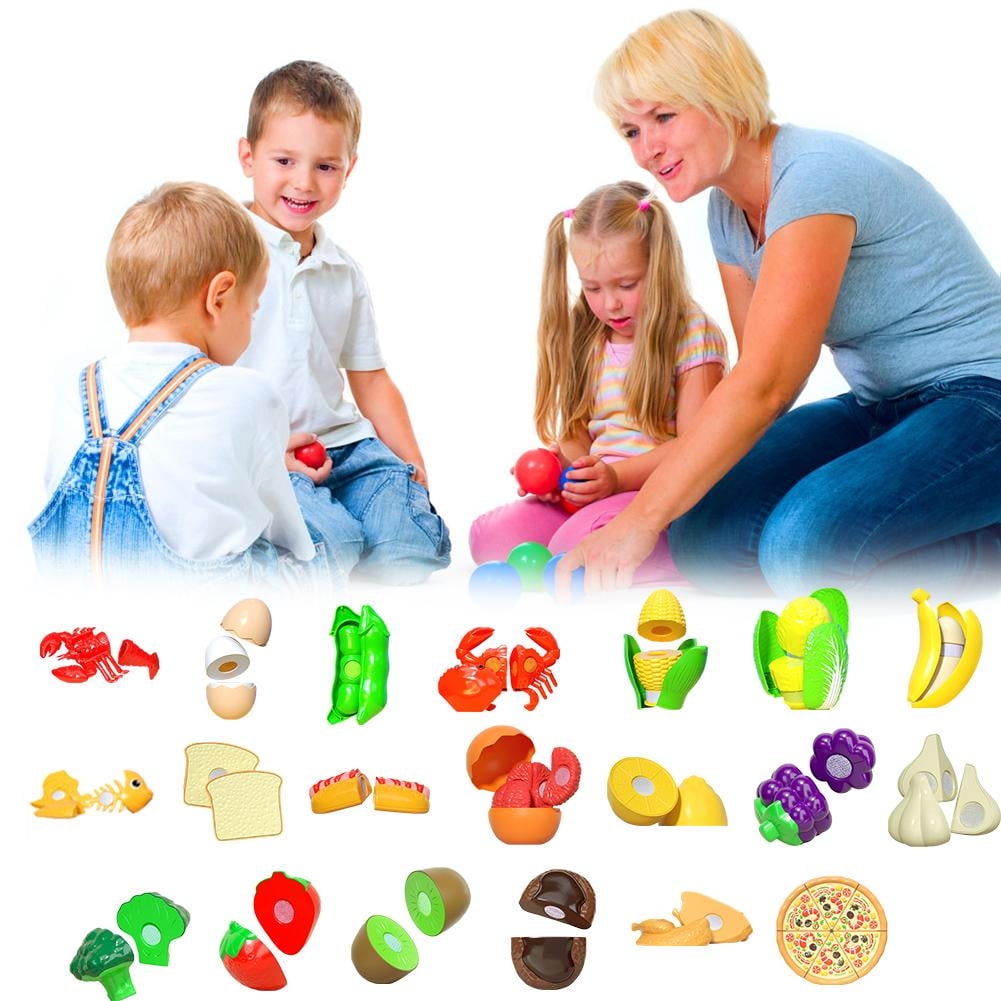 Misterolina Pretend Play Fruit Vegetables Cutting Set Kids Kitchen ...