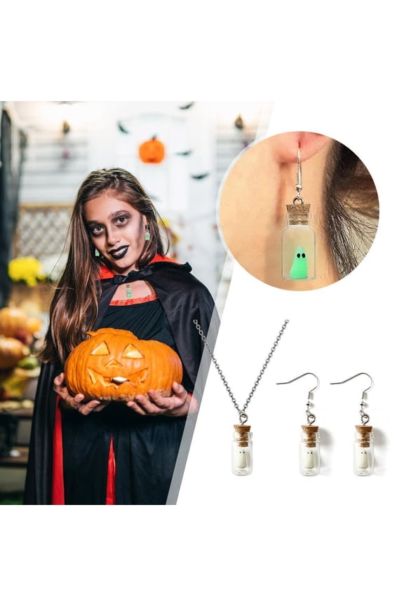 Misterolina Resin The Adopt a Ghost Necklace Glow Ghost PendantEarrings Hot Women Gift
