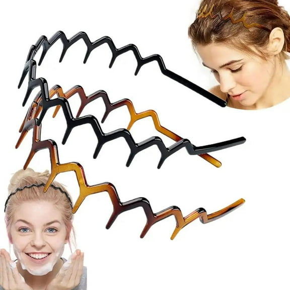 Misterolina Resin Wavy Head Hoops Bands Headwear Sport Hairband Holder Bangs Hair