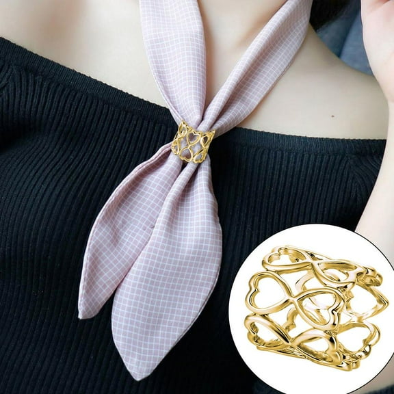 Misterolina Scarf Buckle Three Rings Buckle Scarf Clip Elegant and Simple