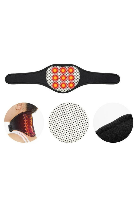Self-heating Neck Gaiter Support Brace Collar Pain Relief Heat Pad Tourmaline.