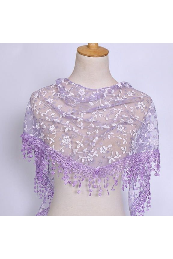 Misterolina White Plain Floral Lace Scarf Shawl Muslim Hijab Women Headscarf Hollow Trian